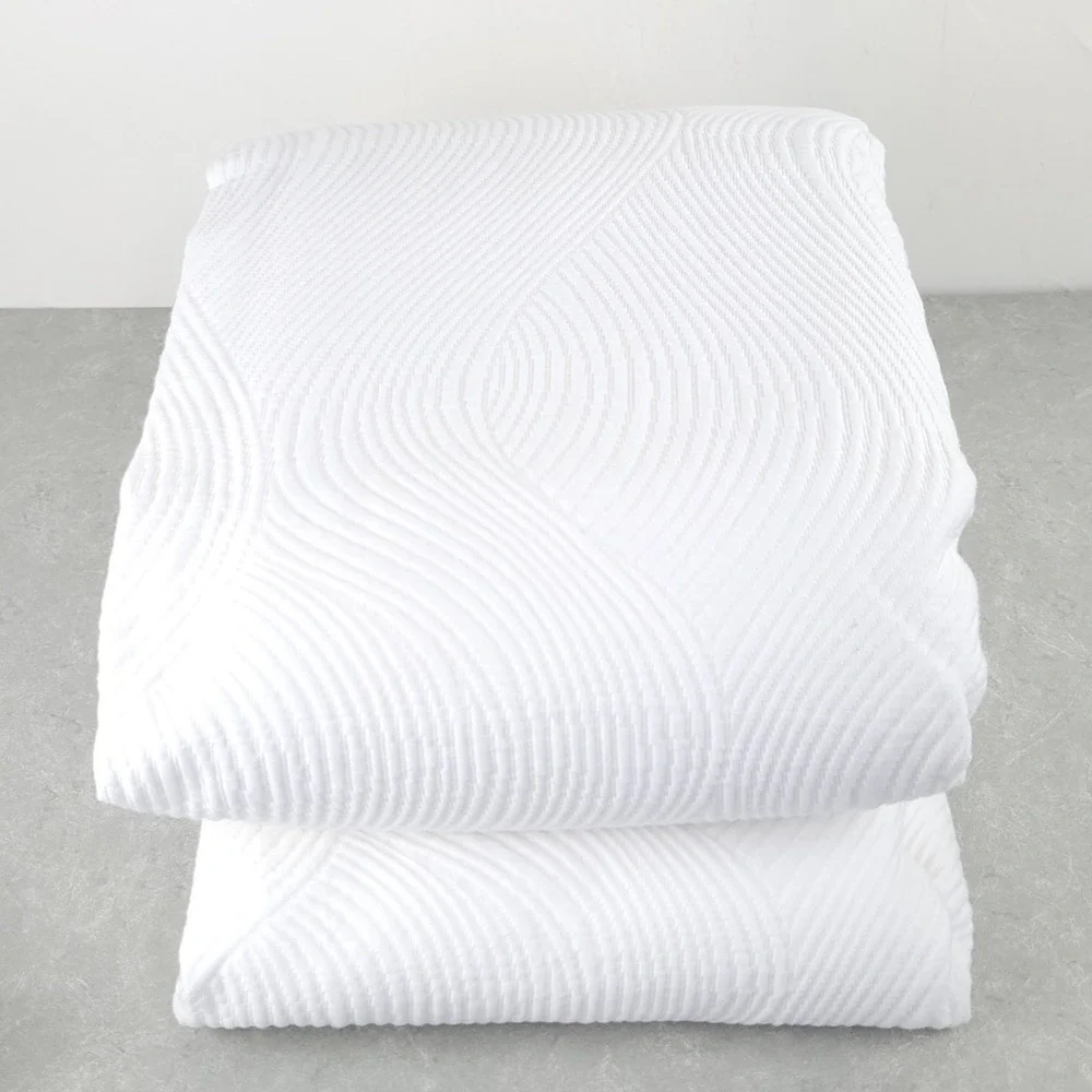 West Elm King Duvet Cover Sham 3Set Matellase Organic Cotton Minimalist Coastal